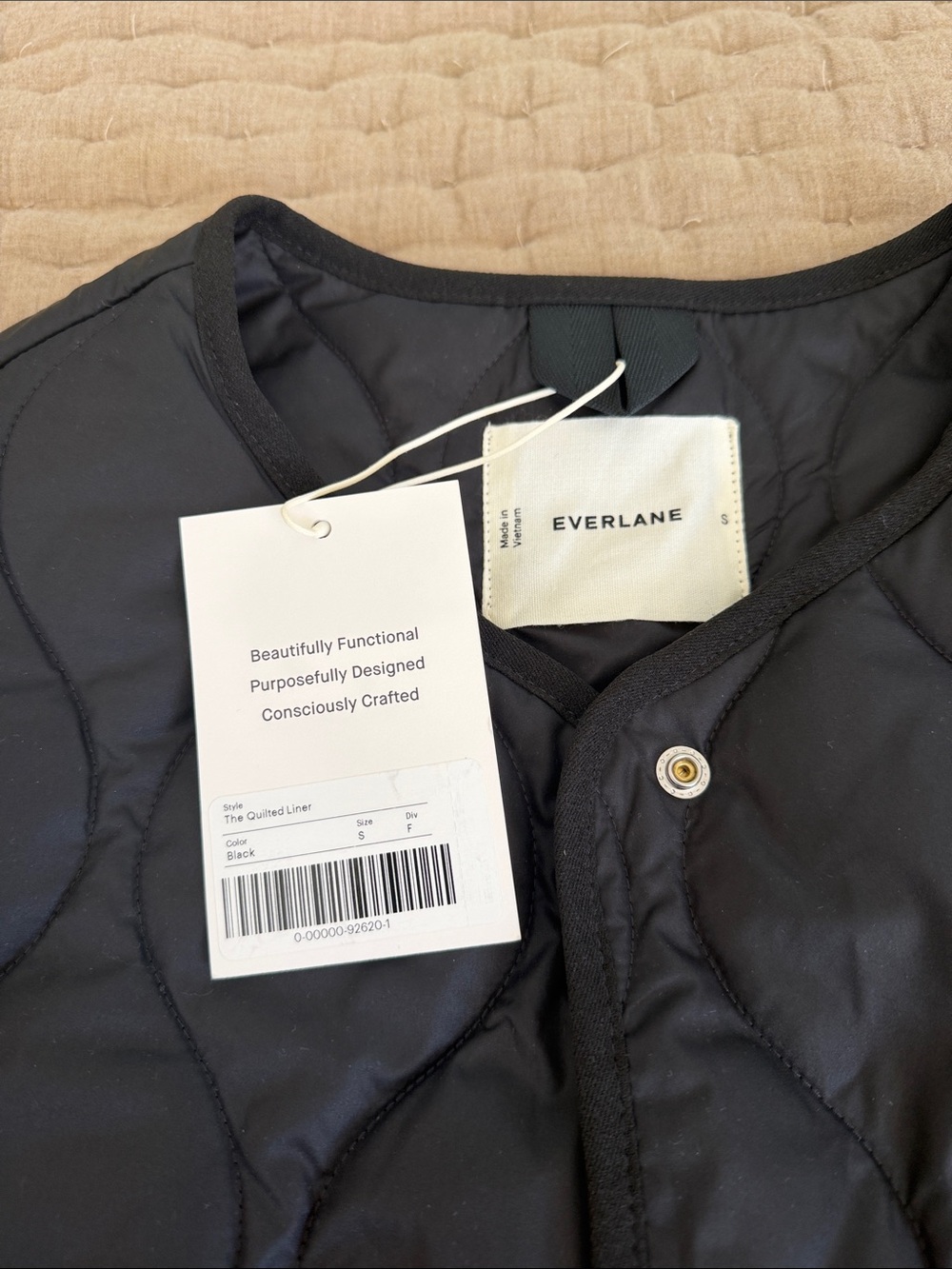 Everlane Quilted Snap-Front Jacket - Black - Picture 2 of 3